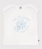 Camiseta infantil de manga corta de algod&oacute;n blanco