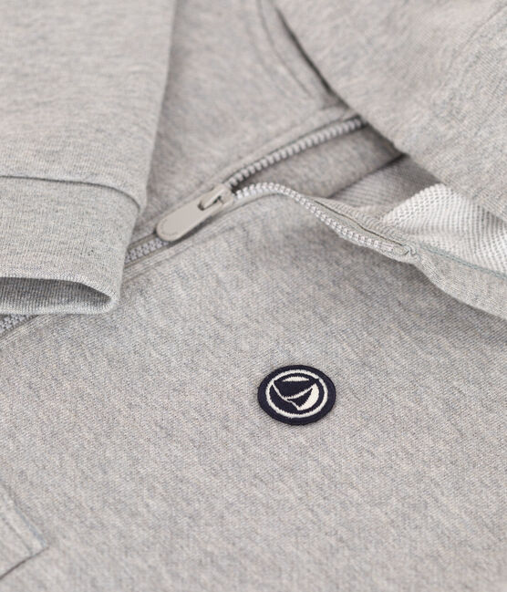 Sudadera de felpa con cremallera y capucha para niño gris CHATON CHINE