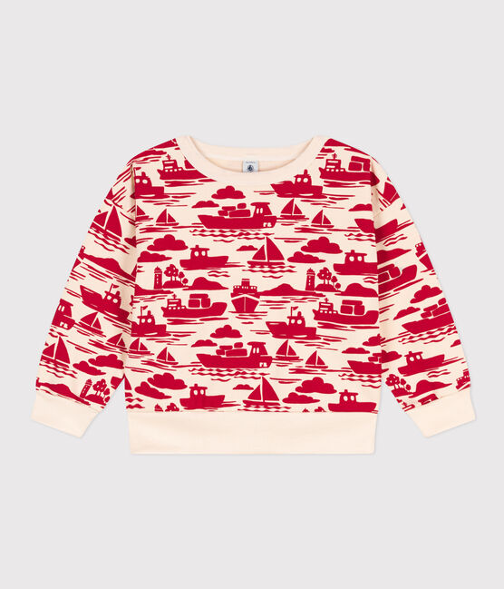 Sudadera estampada de felpa para niño rojo AVALANCHE/ ROUGE