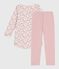 Camisón y leggings infantiles de terciopelo con estampado de flores rosa JOLI/blanco MULTICO