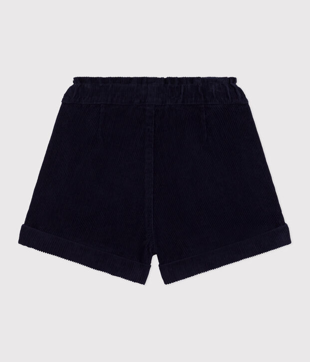 Shorts lisos de pana para ni&ntilde;a azul