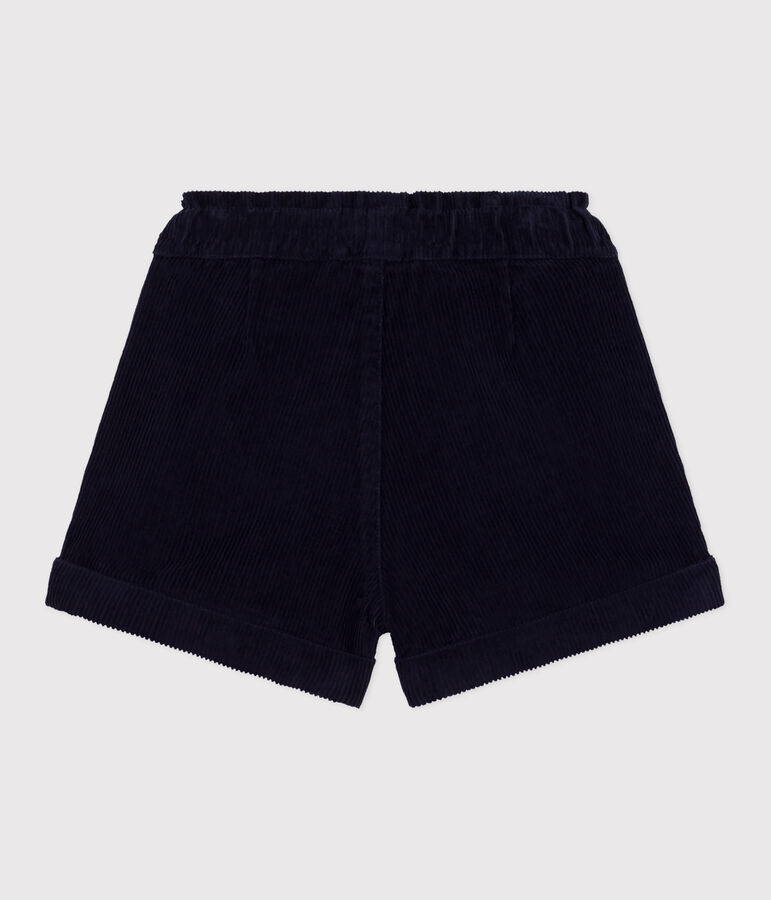 Shorts lisos de pana para ni&ntilde;a azul