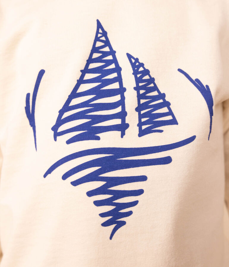 Camiseta de algod&oacute;n de manga larga de ni&ntilde;a/ni&ntilde;o crudo/multicolor