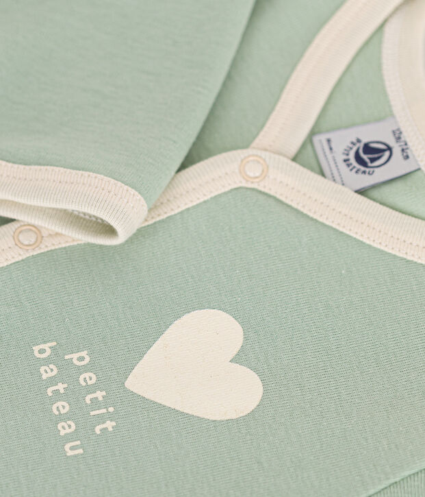 Pijama de algod&oacute;n para beb&eacute; verde