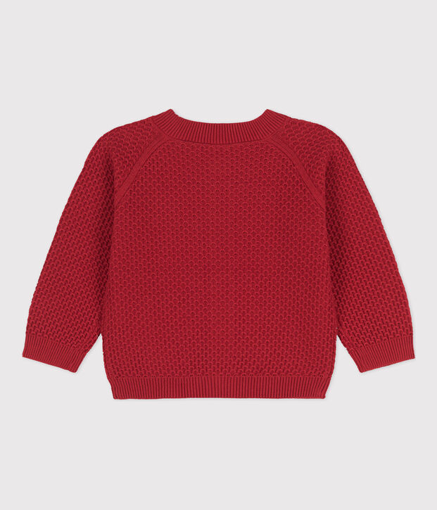 C&aacute;rdigan de punto tricotado de algod&oacute;n para beb&eacute; rojo
