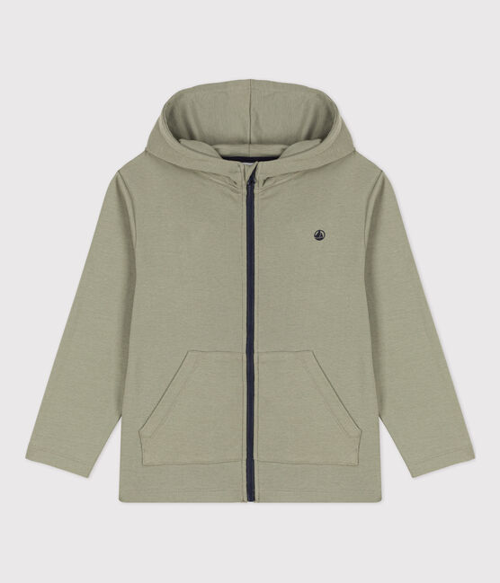 Sudadera con capucha y cremallera de niño verde MARECAGE