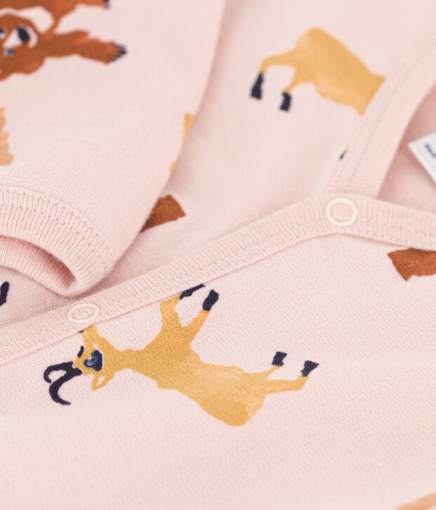 Pijama de felpa con animales para beb&eacute; rosa/multicolor