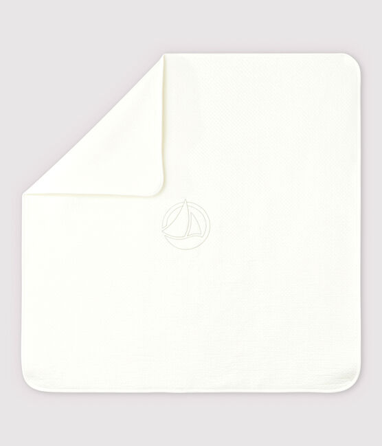 Mantita de bebé de tejido tubular de algodón ecológico blanco MARSHMALLOW