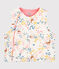 Chaleco reversible de bebé niña de algodón orgánico acolchado blanco MARSHMALLOW/blanco MULTICO