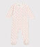 Pijama de terciopelo con corazones para bebé blanco MARSHMALLOW/rojo TERKUIT