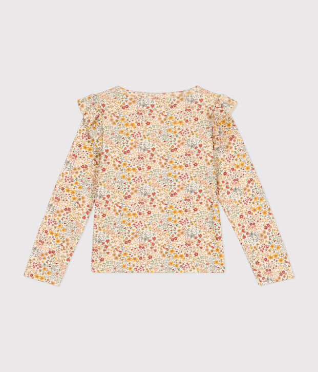 Camiseta de manga larga de punto para ni&ntilde;a crudo/multicolor