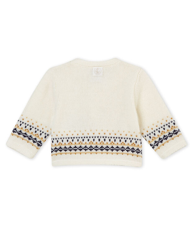 C&aacute;rdigan de punto Jacquard para beb&eacute; ni&ntilde;o blanco