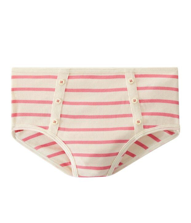 Braguita alta de canal&eacute; 2x2 blanco/rosa