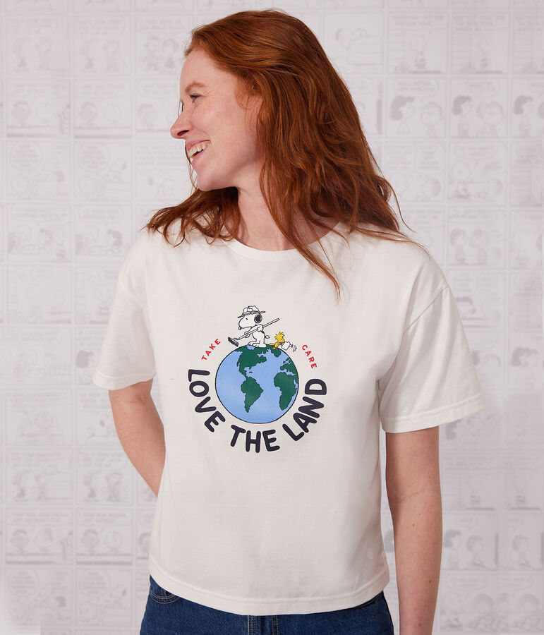 Camiseta LE BOXY de algod&oacute;n para mujer blanco