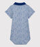 Body con cuello polo de algodón de bebé niño gris POUSSIERE/azul SURF