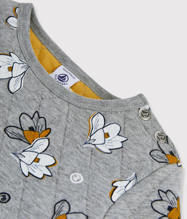 Vestido de manga larga para ni&ntilde;a gris/multicolor