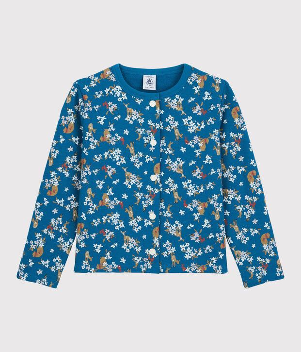 C&aacute;rdigan de mulet&oacute;n de ni&ntilde;a azul/multicolor