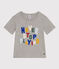 Camiseta estampada de jersey ligero para niño gris CHATON CHINE