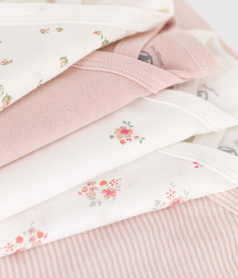 Juego de 5 bodis cruzados de manga larga de algod&oacute;n para beb&eacute; multicolor