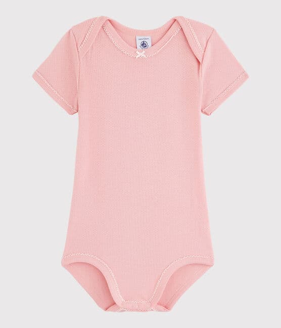 Bodi de manga corta de bebé niña rosa CHARME