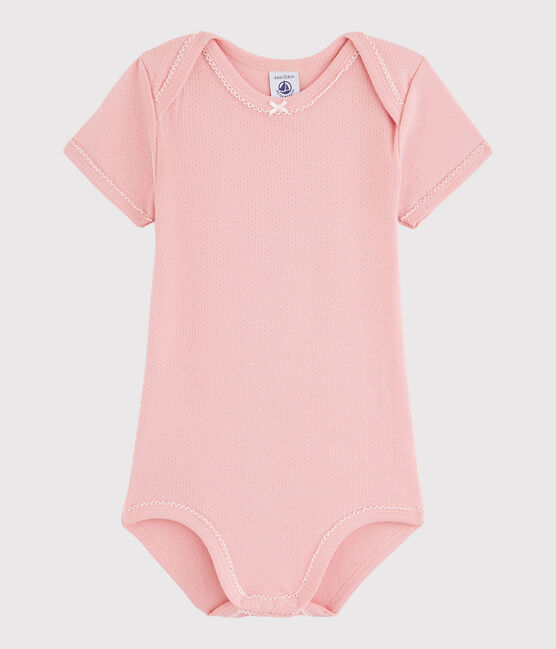 Bodi de manga corta de bebé niña rosa CHARME