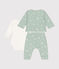 Conjunto de 3 piezas de túbico para bebé verde HERBIER/blanco MULTICO