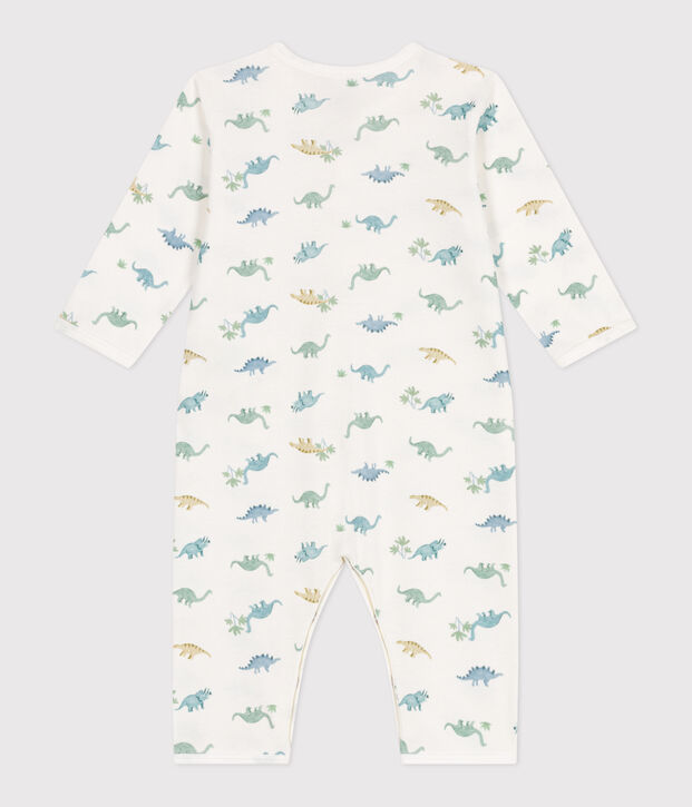 Pijama de algod&oacute;n sin pies con dinosaurios para beb&eacute; blanco/multicolor