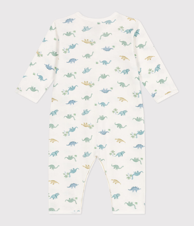 Pijama de algod&oacute;n sin pies con dinosaurios para beb&eacute; blanco/multicolor