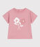 Camiseta lisa de manga corta de algodón para bebé rosa CHARME