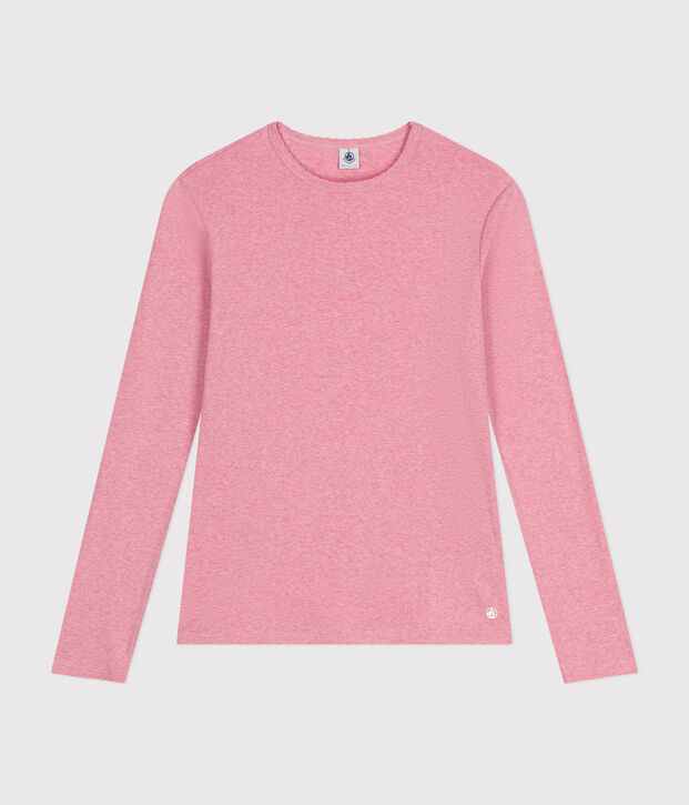 Camiseta L'ICONIQUE de algod&oacute;n de punto cocotte para mujer rosa