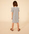 Vestido de manga corta de algodón a rayas para niña blanco AVALANCHE/azul SMOKING