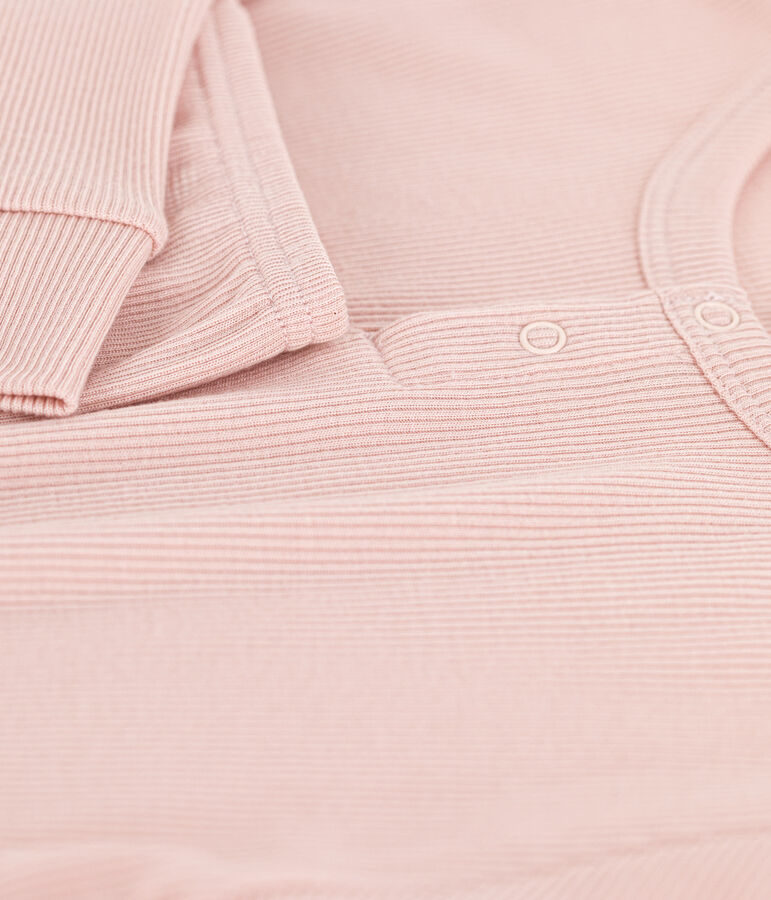 Pijama liso de algod&oacute;n y lyocell para ni&ntilde;o/ni&ntilde;a rosa