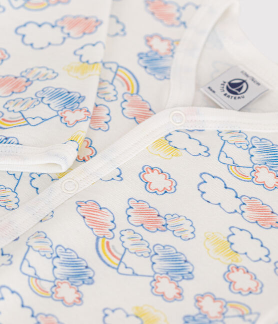 Pijama sin pies de algodón para bebé blanco MARSHMALLOW/blanco MULTICO