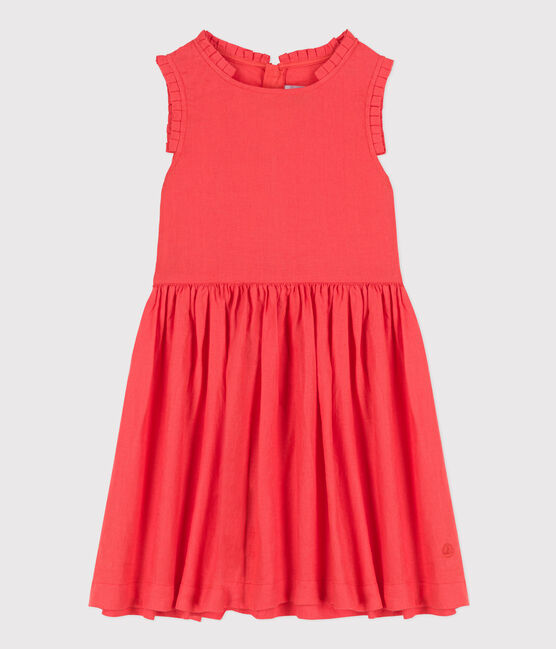 Vestido de lino sin mangas para niña naranja JUPITER