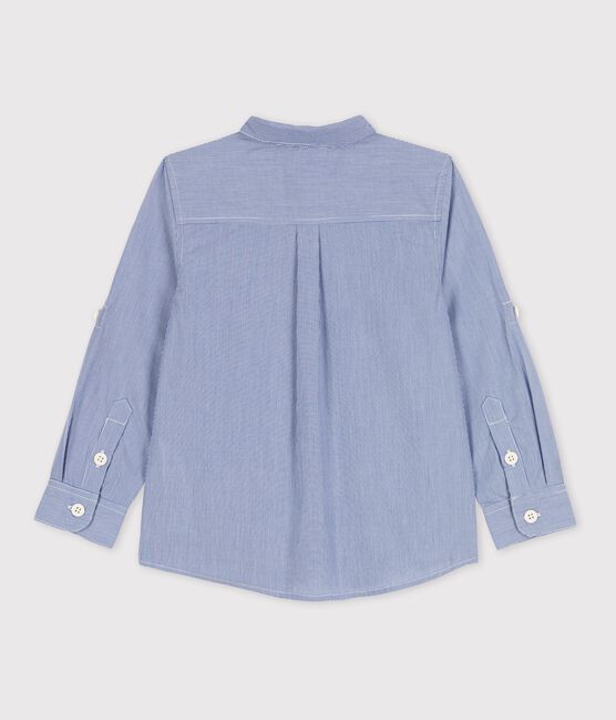 Camisa de popelina de niño azul BLEU/blanco BLANC