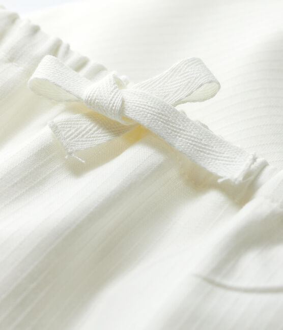 Pantalón blanco de bebé de popelina de algodón ecológico blanco MARSHMALLOW