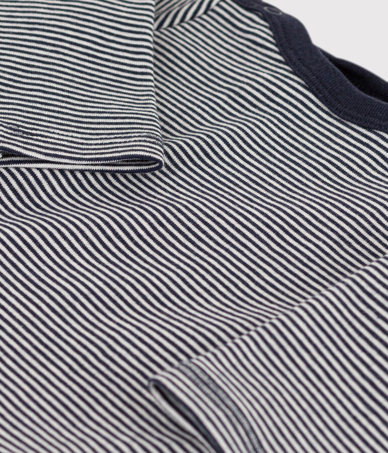 Camiseta con bodi de algod&oacute;n para beb&eacute; azul/blanco