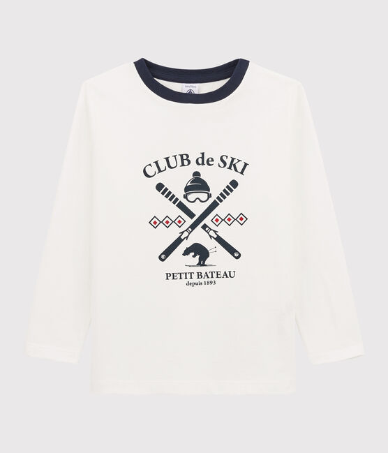 Camiseta serigrafiada para niño blanco MARSHMALLOW