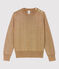 Jersey marinero de algodón dorado de mujer marron BRINDILLE/amarillo DORE