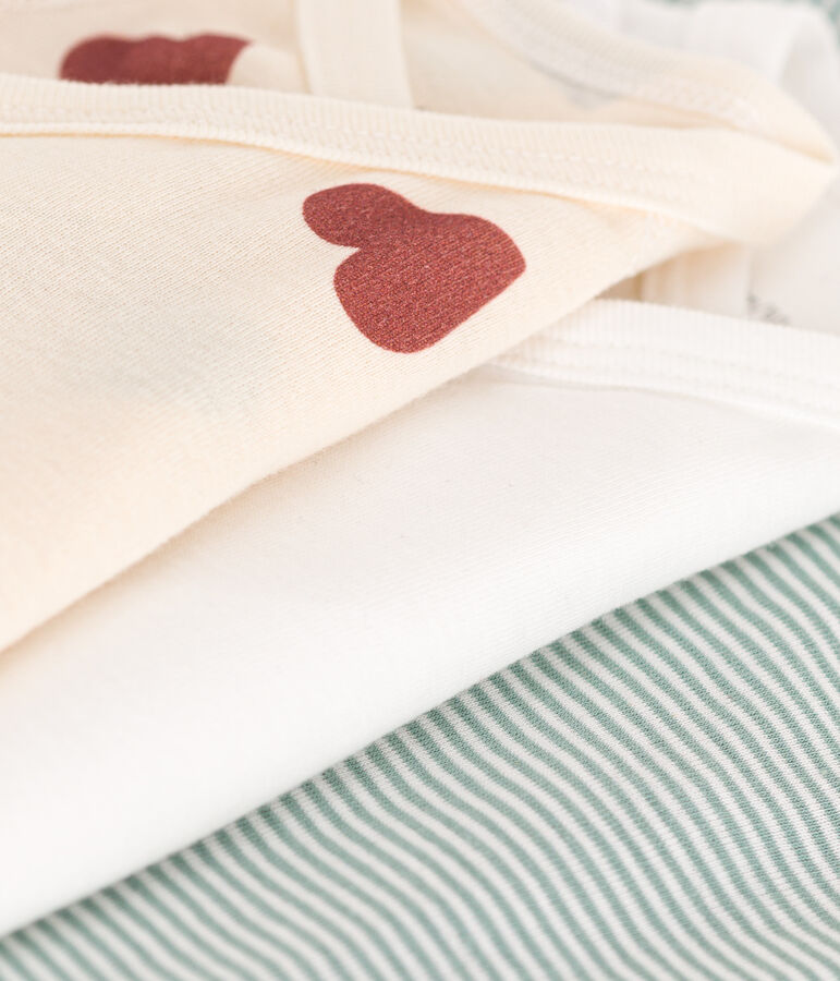 Juego de 3 bodis de algod&oacute;n de manga corta de algod&oacute;n para beb&eacute; multicolor