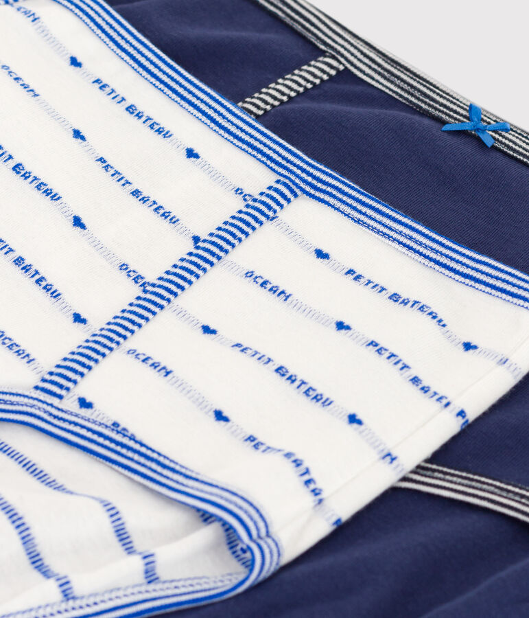 Juego de 2 braguitas de talle alto de algod&oacute;n de mujer multicolor