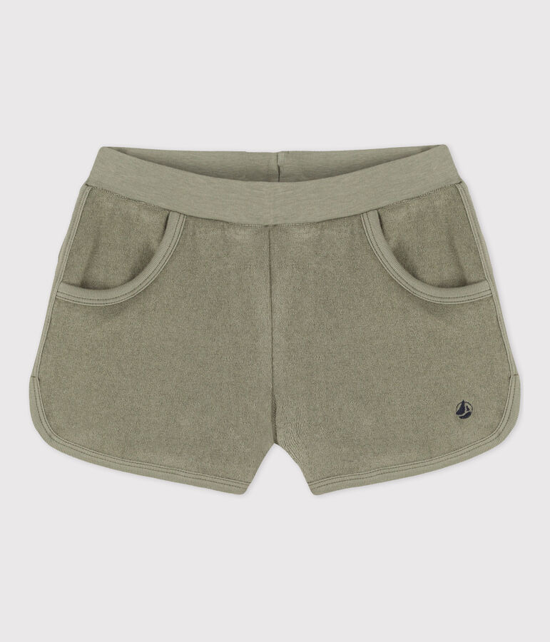 Shorts de rizo para ni&ntilde;a verde