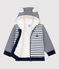 Chaqueta de béisbol de sherpa de bebé. blanco MARSHMALLOW/azul SMOKING