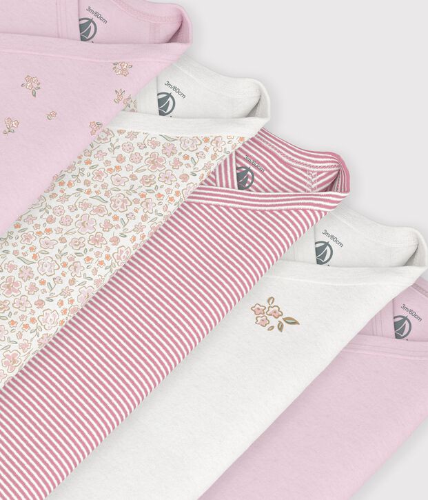 Juego de bodis cruzados y estampados de manga larga de algod&oacute;n para beb&eacute; multicolor