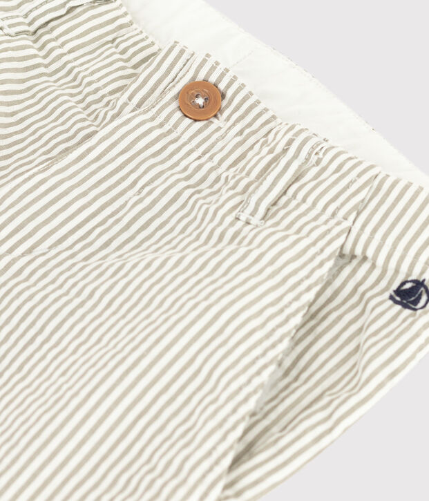 Bermudas milrayas para ni&ntilde;o verde/blanco