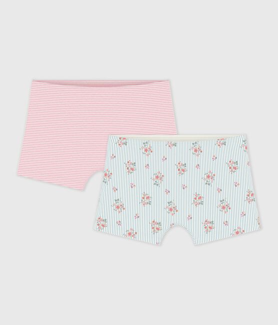 Juego de culottes infantiles largos de algodón con estampado de flores variante 1