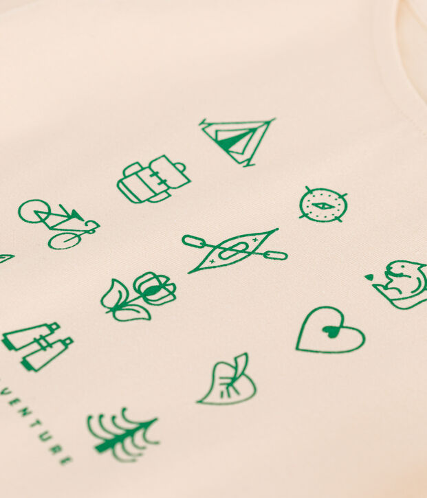 Camiseta de jersey ligero para ni&ntilde;a crudo/verde