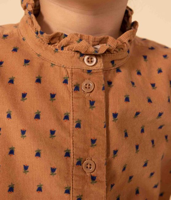 Blusa de terciopelo fino con flores de niña SIENNA/ MULTICO
