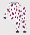 Pijama infantil ajustado de algodón con estampado de barcos blanco MARSHMALLOW/blanco MULTICO