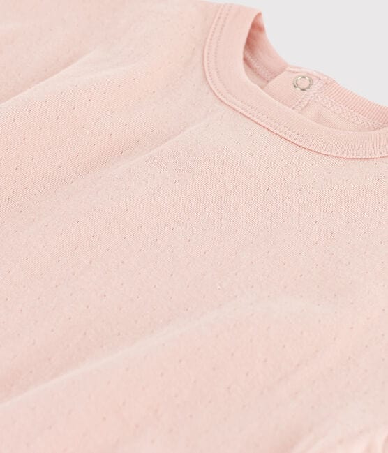 Camiseta de túbico de manga larga para bebé rosa SALINE